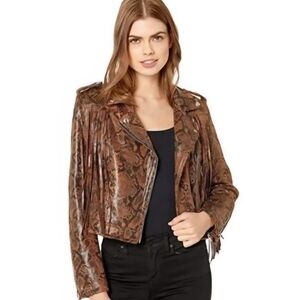 BLANKNYC SNAKESKIN FRINGE JACKET